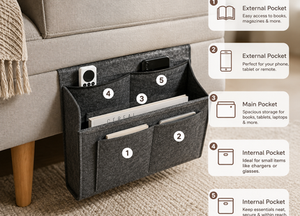 Levrane™ Felt Sofa & Bedside Storage Caddy