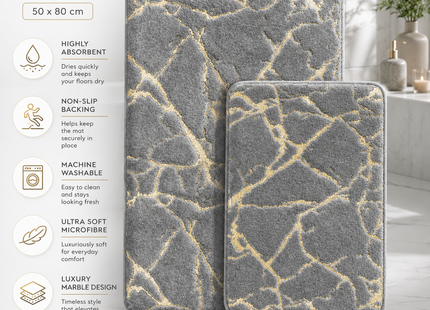 Levrane™ Luxury Marble Bath Mat | Ultra Soft, Non-Slip & Quick Dry