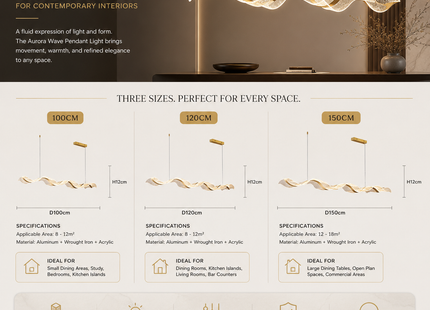 Levrane™ Aurora Wave Pendant Light