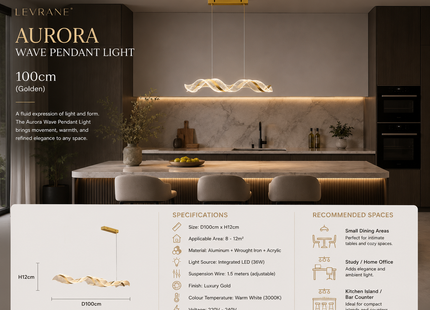 Levrane™ Aurora Wave Pendant Light
