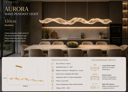 Levrane™ Aurora Wave Pendant Light