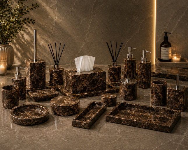Levrane™ Luxury Emperador Marble Bathroom Collection